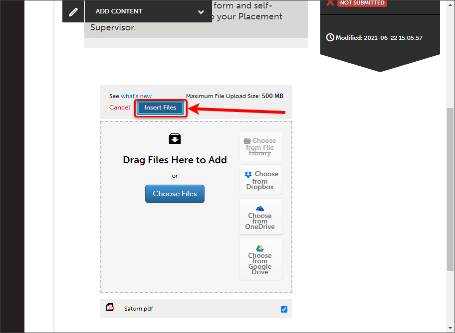 Upload An Eportfolio File Or Document Original Elearning